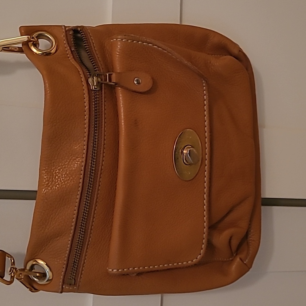 Roots leather crossbody purse